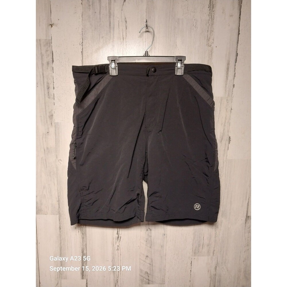 Novara Cycling Shorts Adult Large Black Belted MTB Padded Nylon Shell Pocket